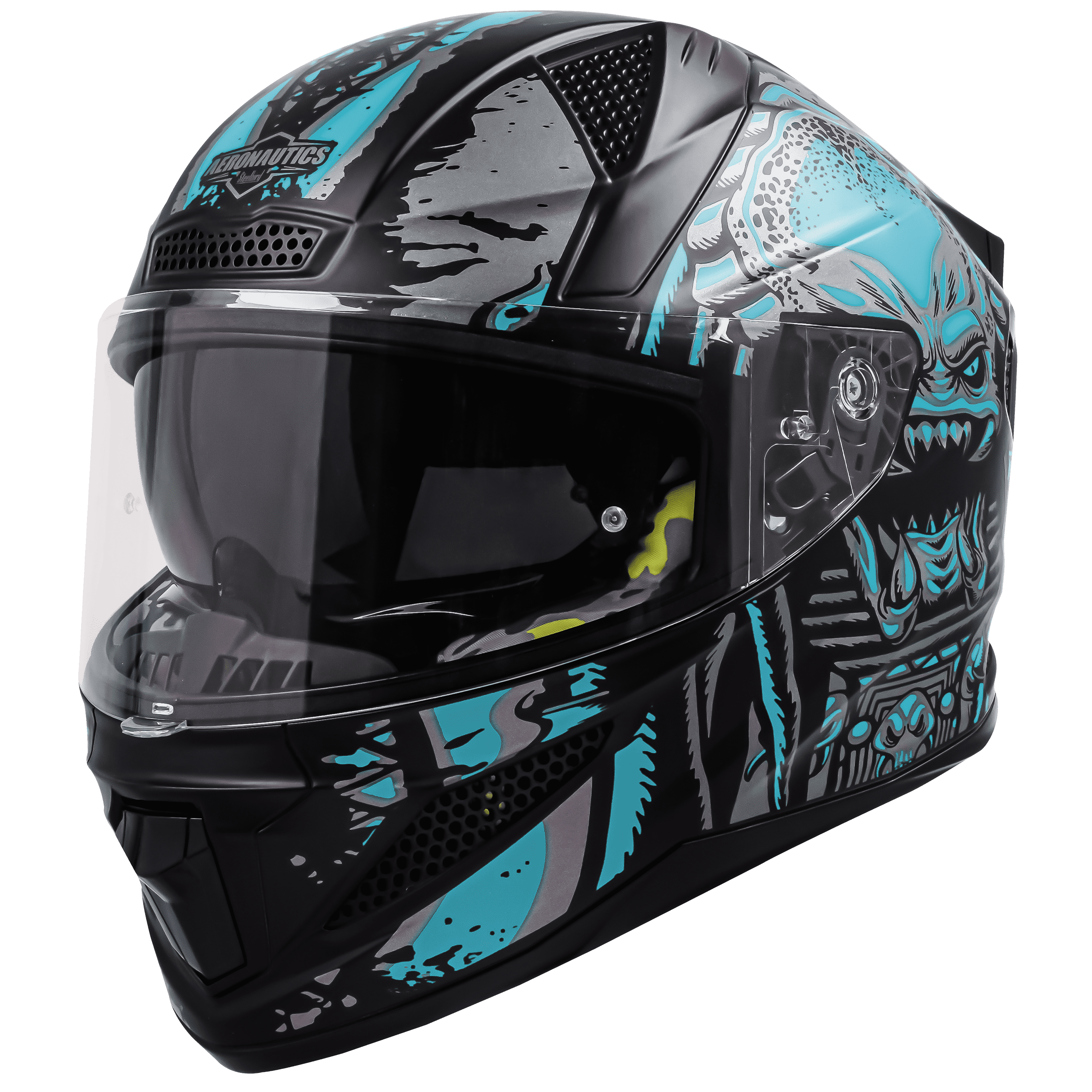 SBH-25 ISS PREDATOR GLOSSY BLACK WITH L. BLUE